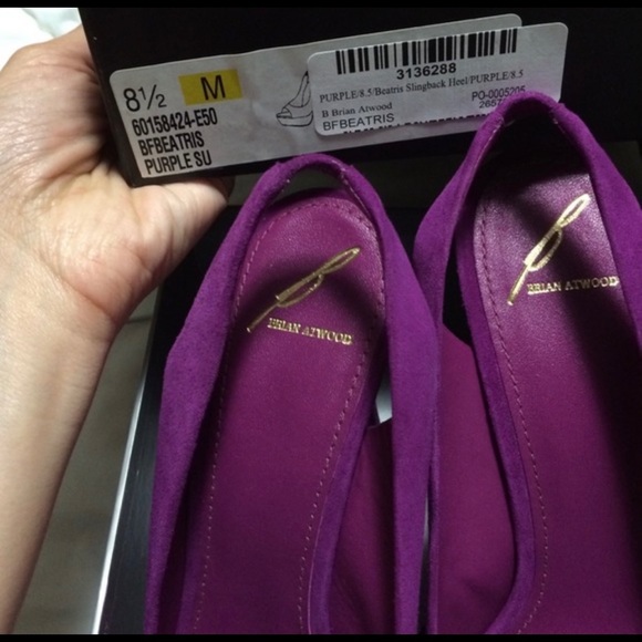 Brian Atwood sling back peep toe heels - Picture 3 of 7